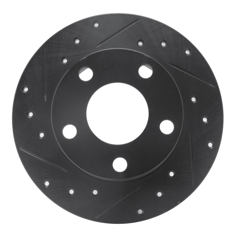 Audi A6 Quattro Brake Rotor (1) - Rear Left - R1 Concepts - Drilled & Slotted - Black - `98-`01